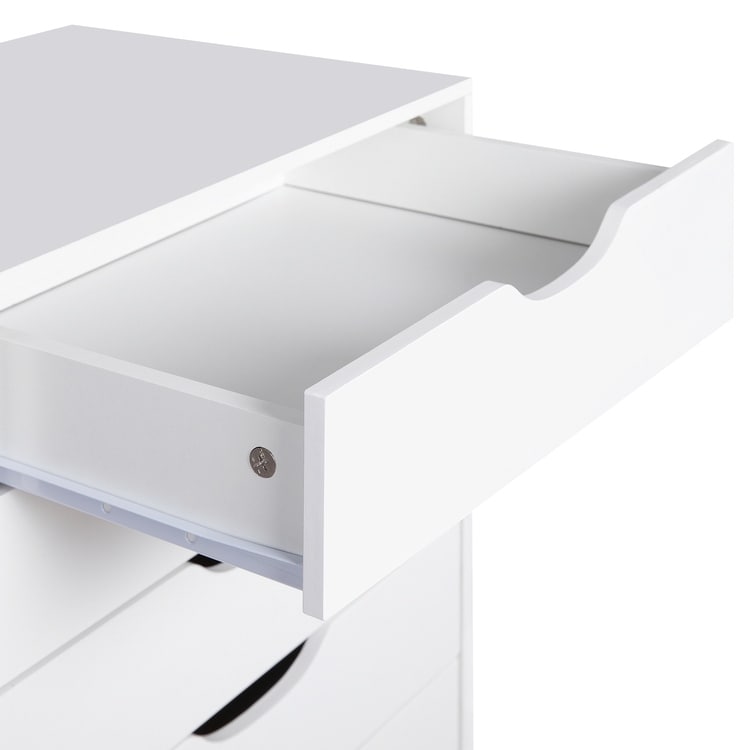 Meuble étroit en bois à 9 tiroirs avec glissières en douceur et étagère de rangement supérieure