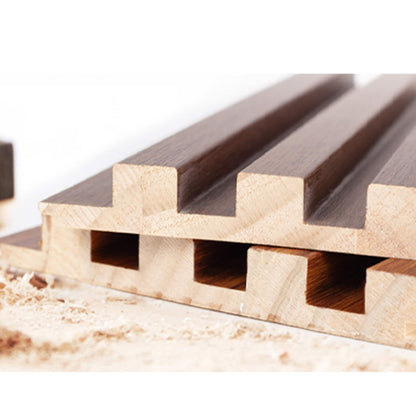 Panneau de revêtement mural en bois massif 93 po x 6 po x 0,8 po - 3 pièces + 1 pièce de garniture d'extrémité