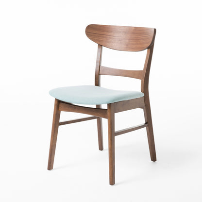 Chaise de salle à manger Abrielle en bois d'hévéa rembourrée de style milieu de siècle (lot de 2) par Christopher Knight Home