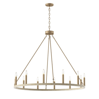 Lustre Acroma Farmhouse à 12 lumières, 40 po, en forme de roue de chariot, certifié UL - 40 po P x 138 po H
