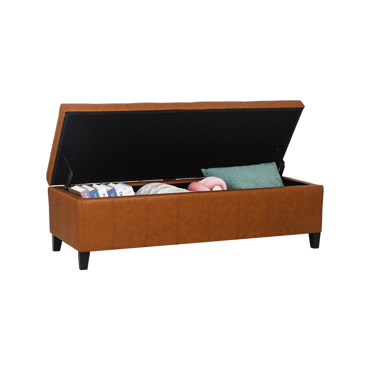 Banc ottoman de rangement en cuir reconstitué Adeco 50