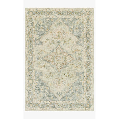 Tapis traditionnel en laine crocheté à la main en mosaïque Alexander Home