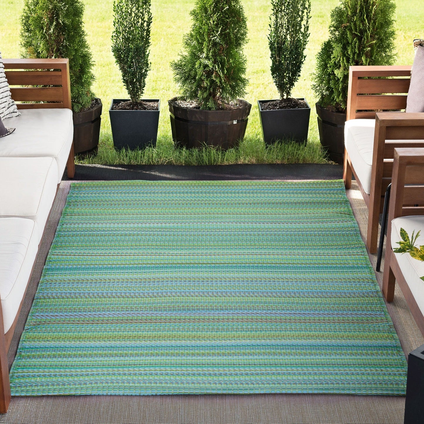 Sundown Beach Stripe Indoor/Outdoor Area Rug