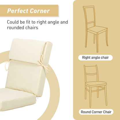 Lot de 4 coussins de chaise à dossier haut Aoodor Patio, 46 ​​x 21 x 4 pouces (coussins uniquement)