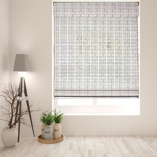Arlo Blinds Cordless Lift Whitewash Bamboo 60-inch Roman Shade