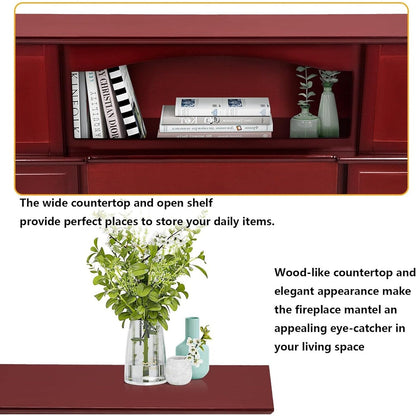 Cheminée électrique Bossin 43 avec manteau, insert de cheminée électrique de 23 pouces, meuble TV autonome avec foyer en bois
