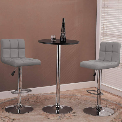 Bar Stools Adjustable Armless Swivel PU Leather Barstools Set of 2