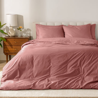 Bare Home Organic Cotton Percale Duvet Cover Set