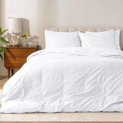 Bare Home Organic Cotton Percale Duvet Cover Set