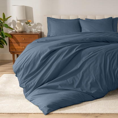 Bare Home Organic Cotton Percale Duvet Cover Set