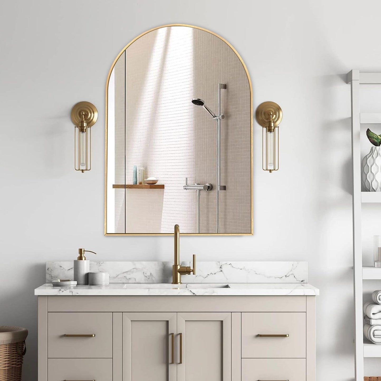 Bathroom Arch Aluminum Wall Mirror Vanity Mirrors