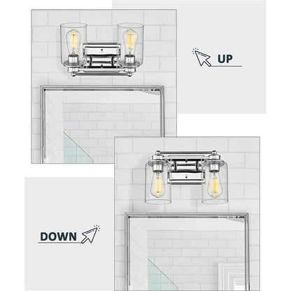 Bathroom Vanity Light,Wall Sconce Lamp Over Mirror with Clear Glass Shade