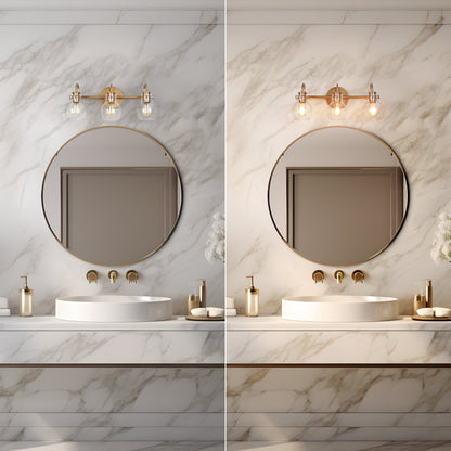 Applique murale moderne en verre à 2/3/4/5 lumières pour salle de bain, design minimaliste