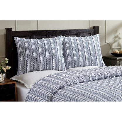 Better Trends Angelique Comforter Set 100% Cotton Tufted Soft Plush Chenille Elegant Stripes Machine Washable & Tumble Dry