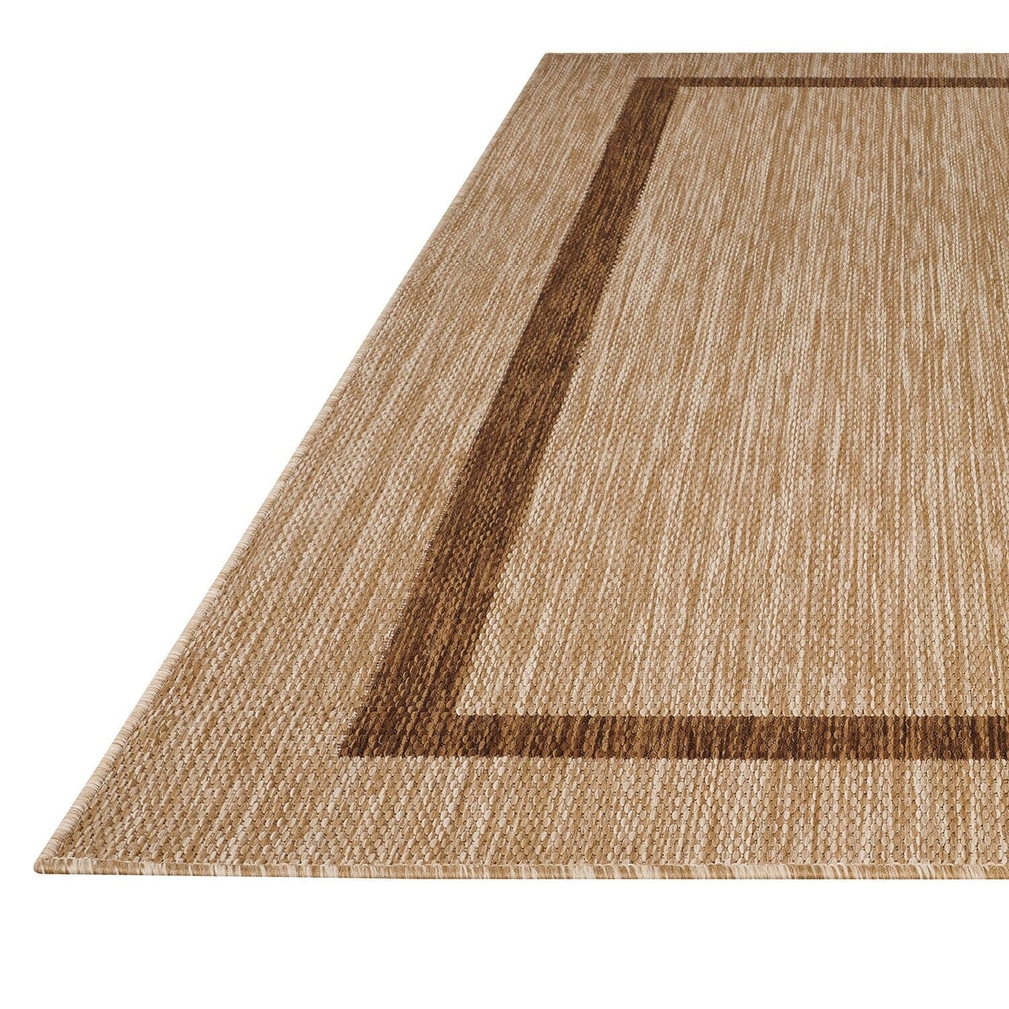 Beverly Rug Modern Bordered Indoor Outdoor Rug, Outside Carpet for Patio, Deck, Porch