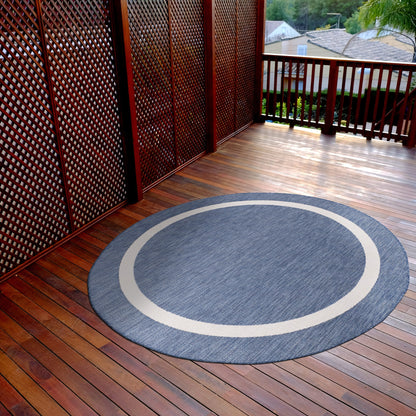 Beverly Rug Modern Bordered Indoor Outdoor Rug, Outside Carpet for Patio, Deck, Porch