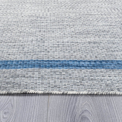 Beverly Rug Modern Bordered Indoor Outdoor Rug, Outside Carpet for Patio, Deck, Porch