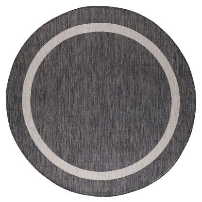 Beverly Rug Modern Bordered Indoor Outdoor Rug, Outside Carpet for Patio, Deck, Porch