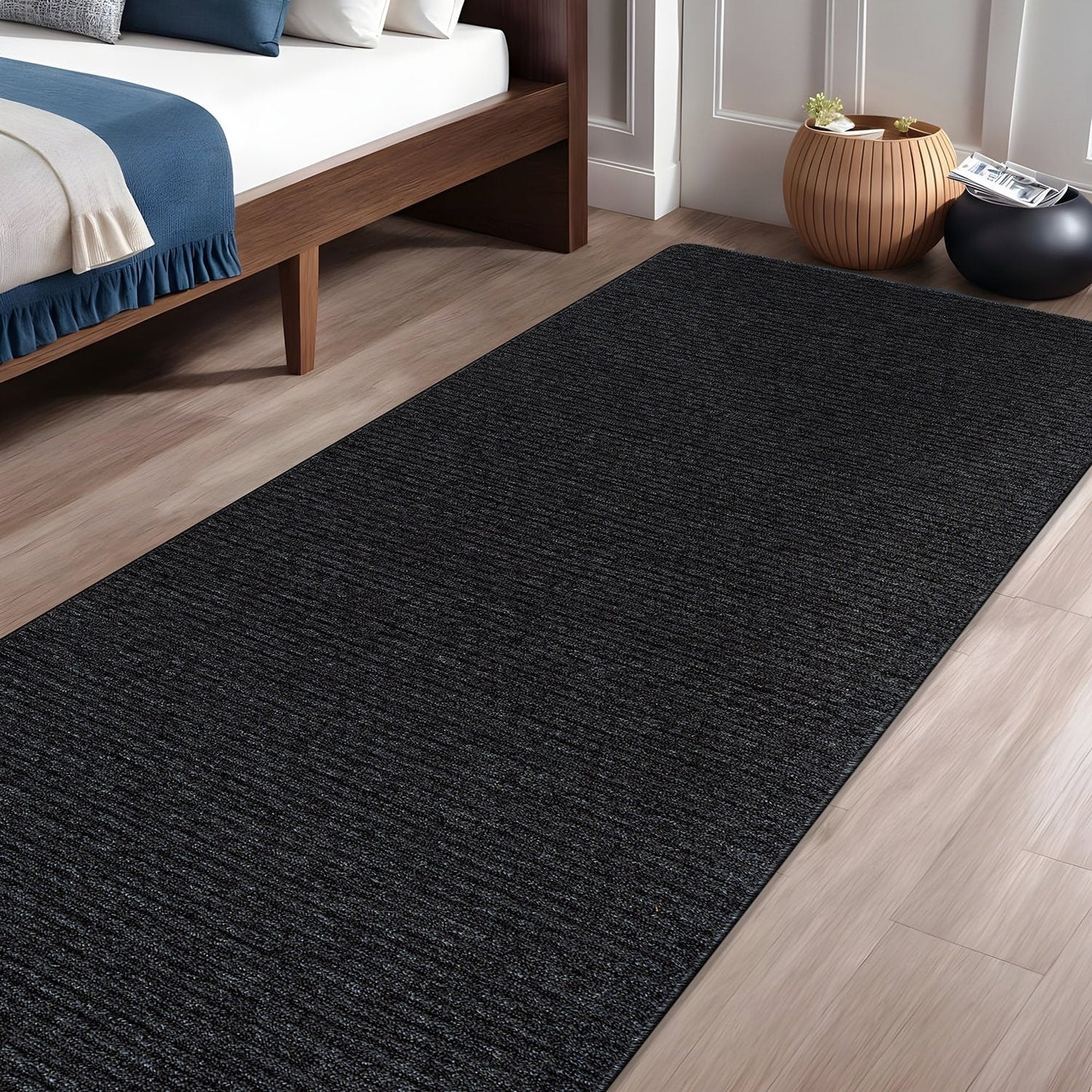 Beverly Rug Solid Color Non-Slip Rubber Back Washable Indoor Area Rug