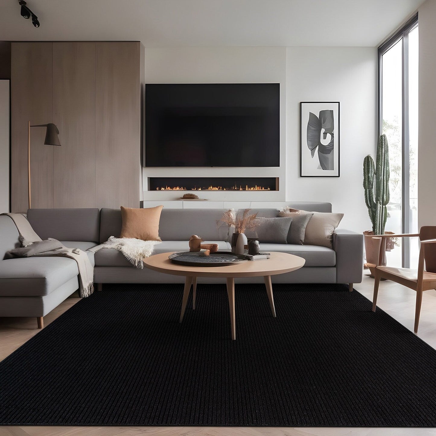 Beverly Rug Solid Color Non-Slip Rubber Back Washable Indoor Area Rug