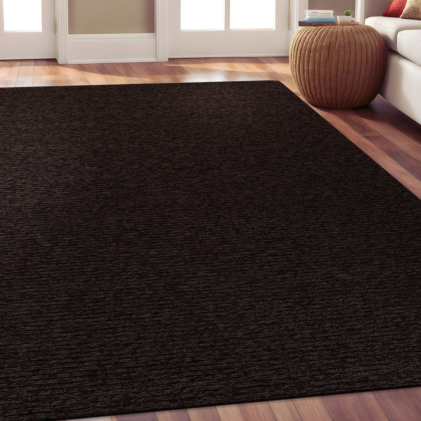 Beverly Rug Solid Color Non-Slip Rubber Back Washable Indoor Area Rug