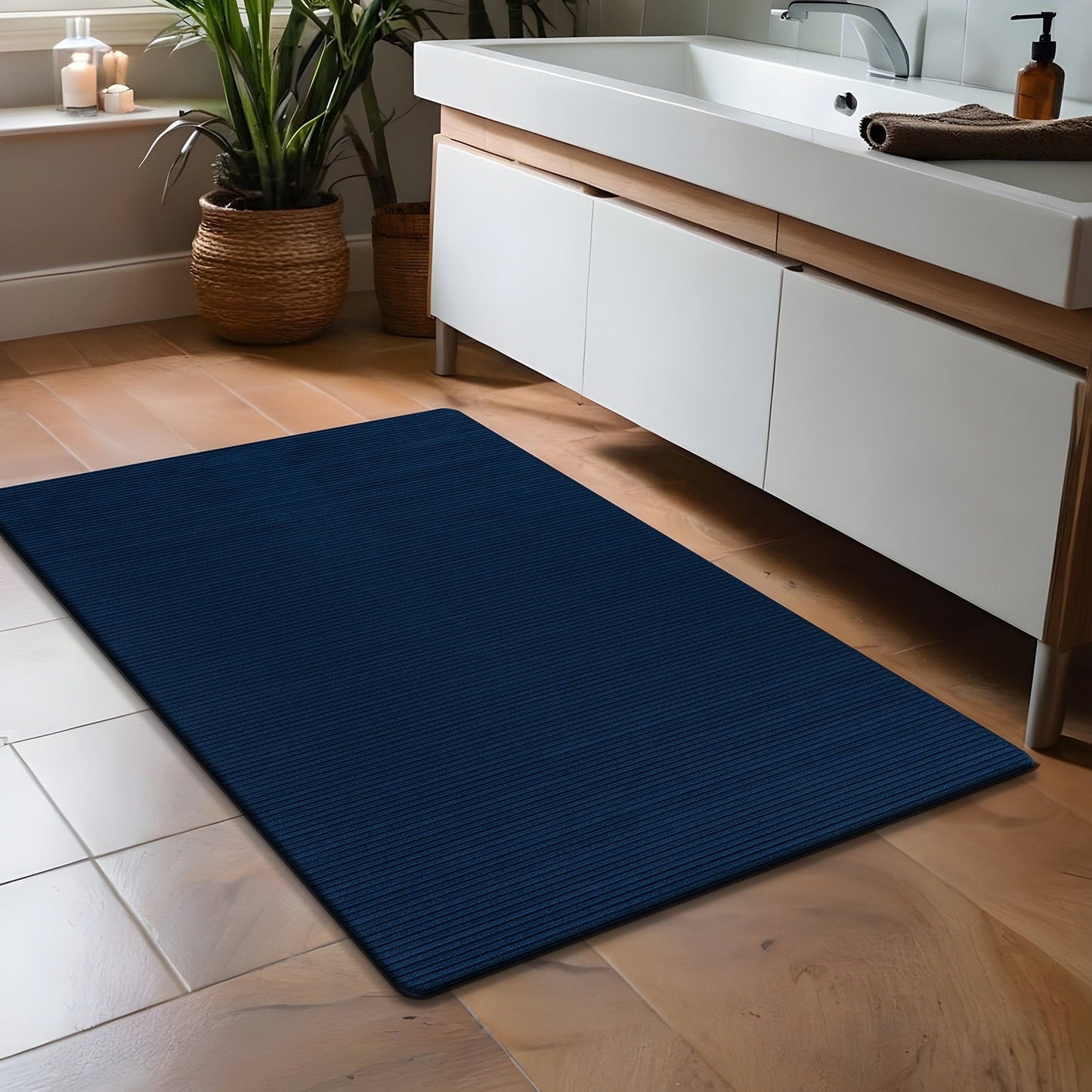 Beverly Rug Solid Color Non-Slip Rubber Back Washable Indoor Area Rug