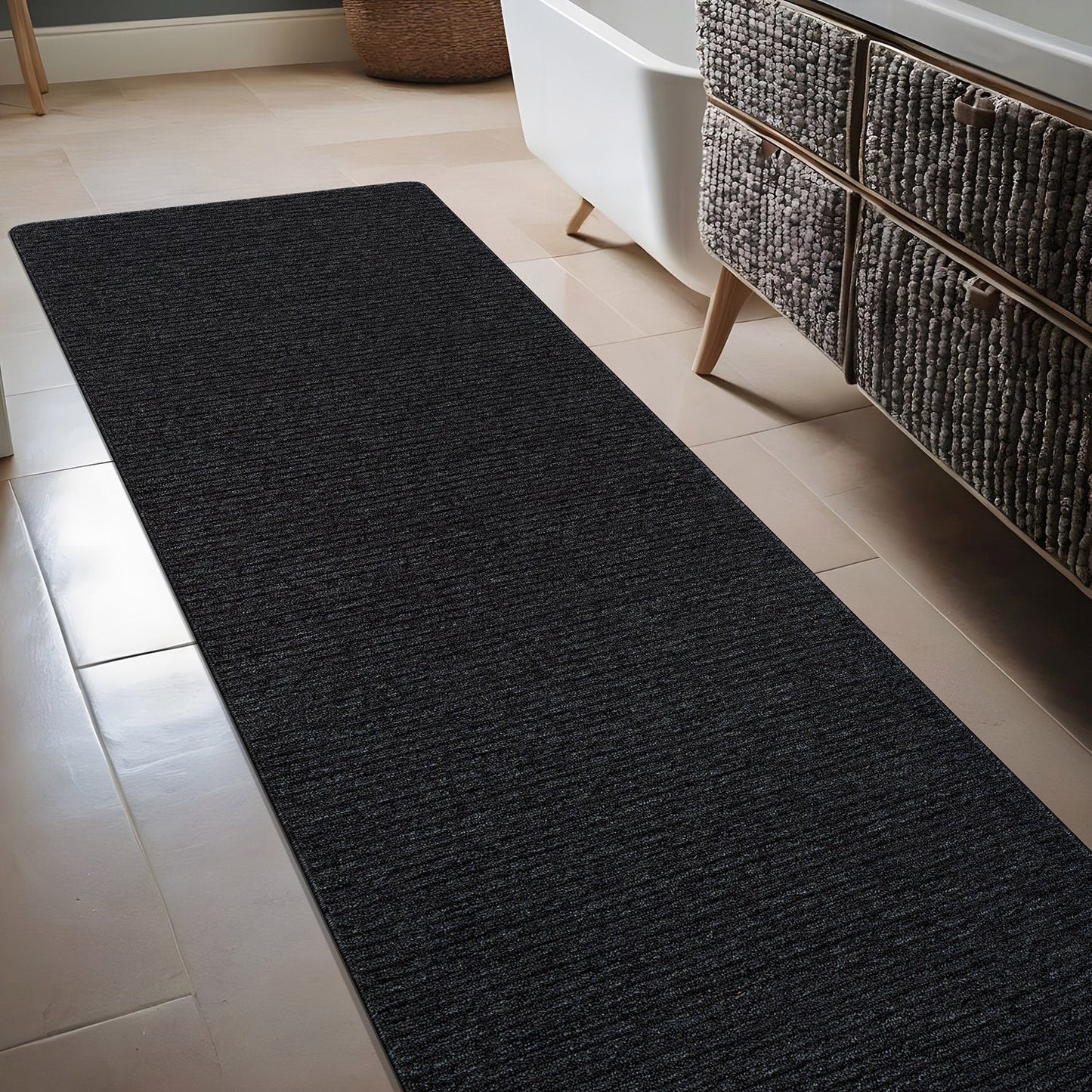 Beverly Rug Solid Color Non-Slip Rubber Back Washable Indoor Area Rug