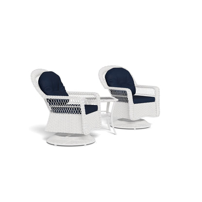 Ensemble de patio pivotant et planeur en osier Biloxi Outdoor White (3 pièces)