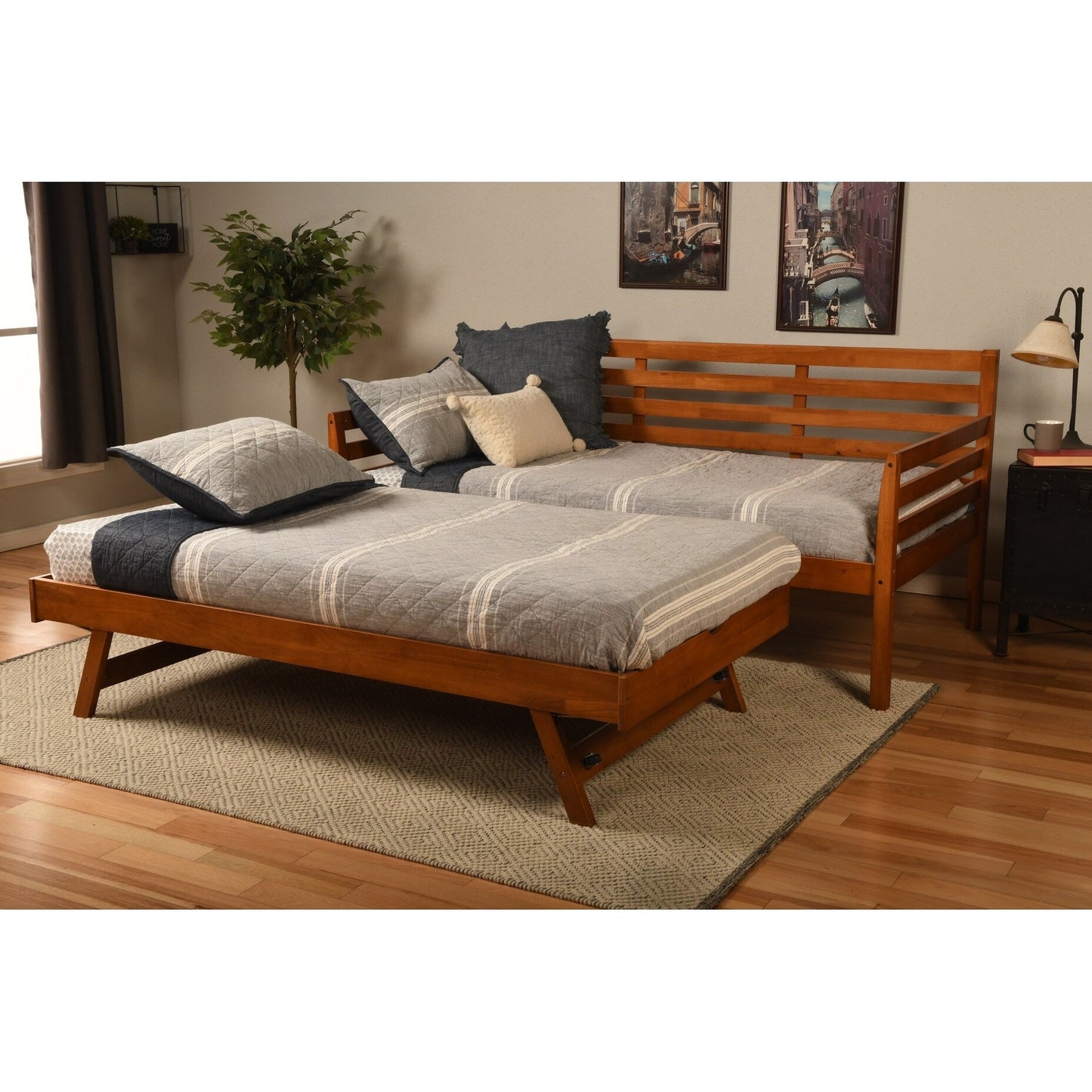 Lit de jour Somette Boho avec lit d'appoint escamotable (matelas non inclus)
