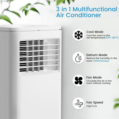 Climatiseurs portables Bossin 8 000 BTU (Ashrae), 5 000 BTU (SACC) 3 en 1 avec télécommande, refroidisseur d'air portable pour pièce silencieuse - 880 V
