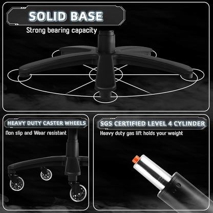 Chaise de bureau exécutive Bossin Big and Tall, chaise ergonomique à support lombaire réglable de 500 lb avec dossier haut en cuir PU pour ordinateur