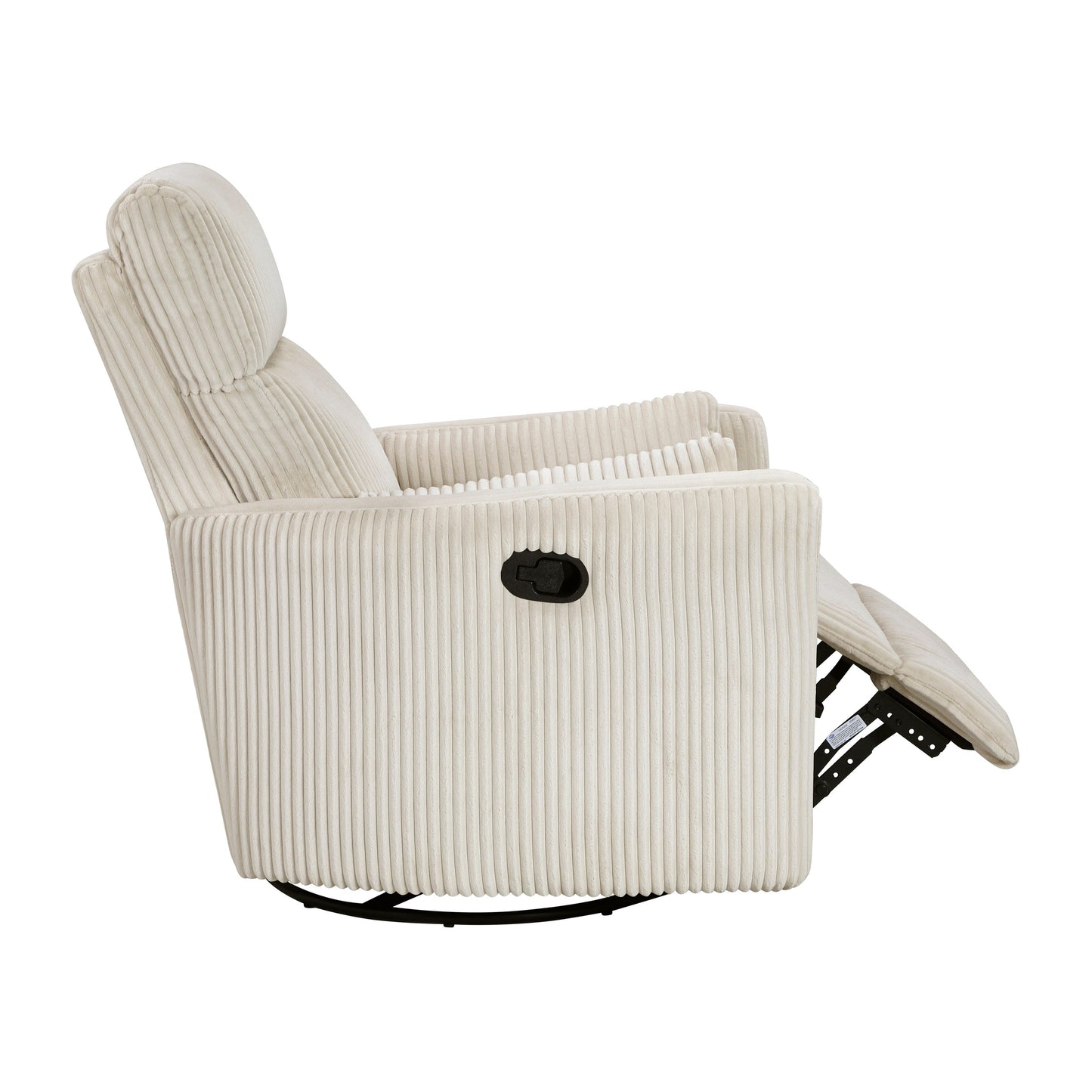 Fauteuil inclinable manuel pivotant en velours côtelé Braidy