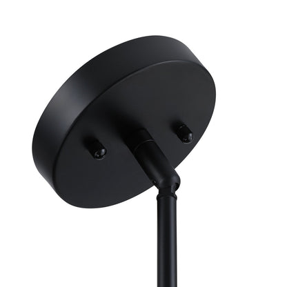 Lustre tambour Breaux à 4 lumières en placage de bois avec auvent noir - 22 po de largeur