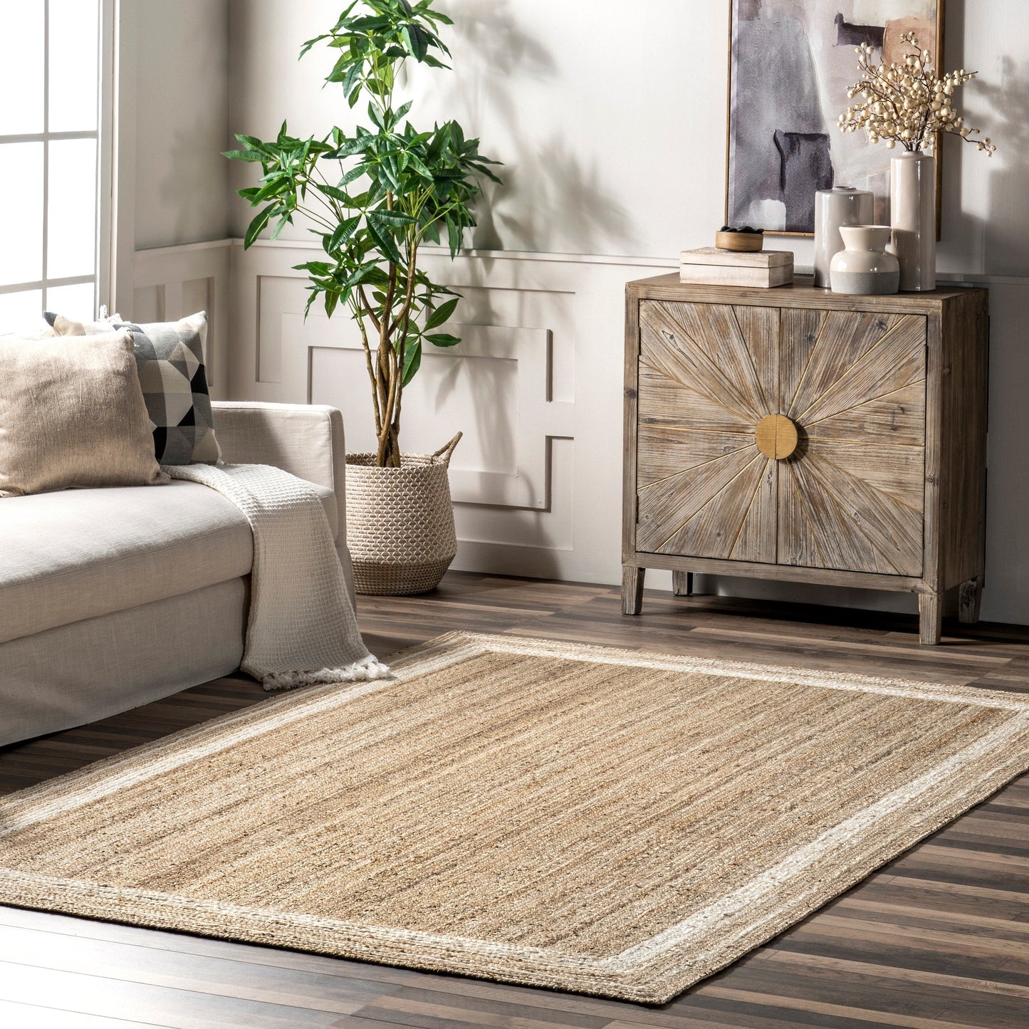 Tapis de sol Nuloom Rikki Coastal en jute tressé