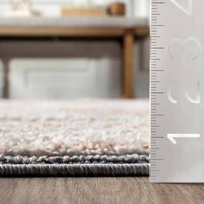 Tapis à pampilles en diamant surélevé en acacia Nuloom