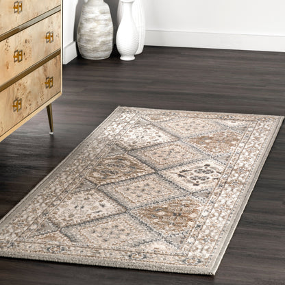 Tapis de sol carrelé traditionnel Nuloom Becca