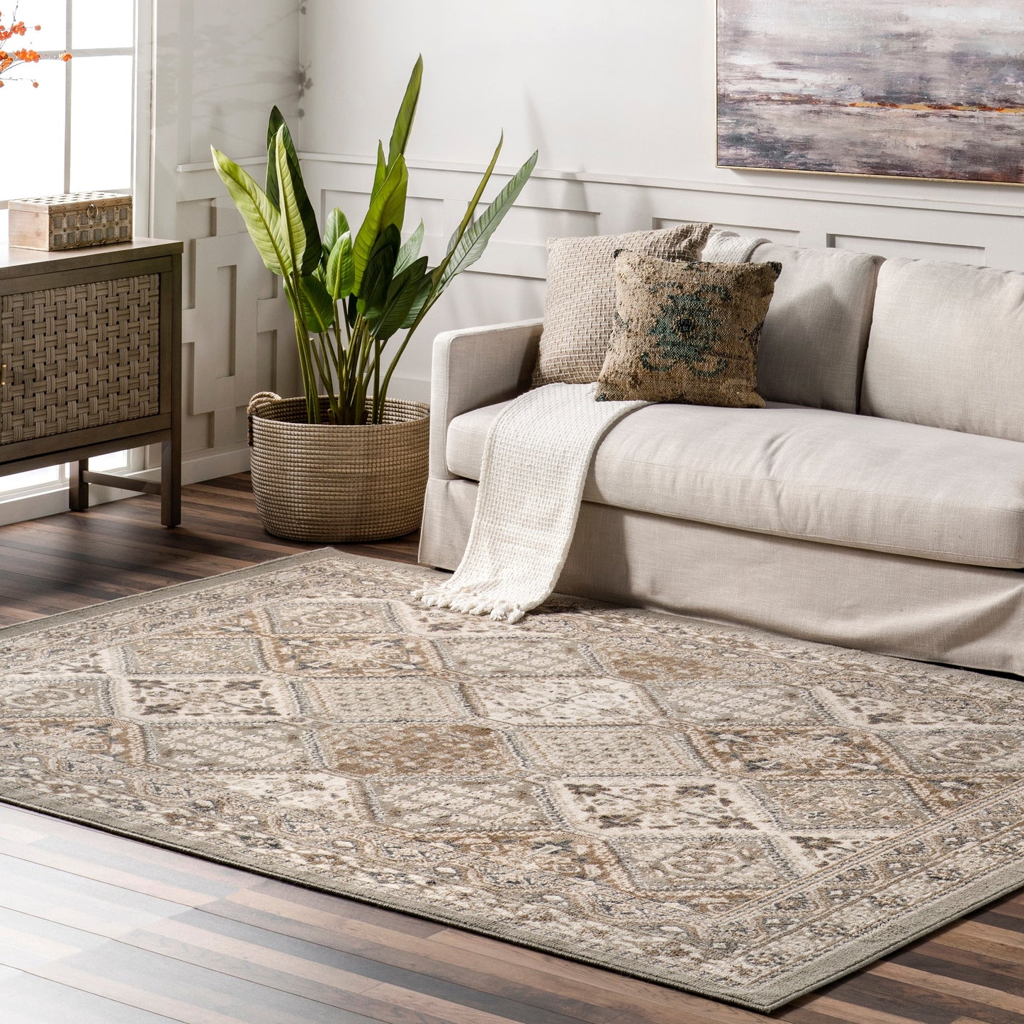 Tapis de sol carrelé traditionnel Nuloom Becca