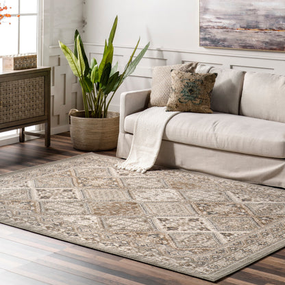Tapis de sol carrelé traditionnel Nuloom Becca