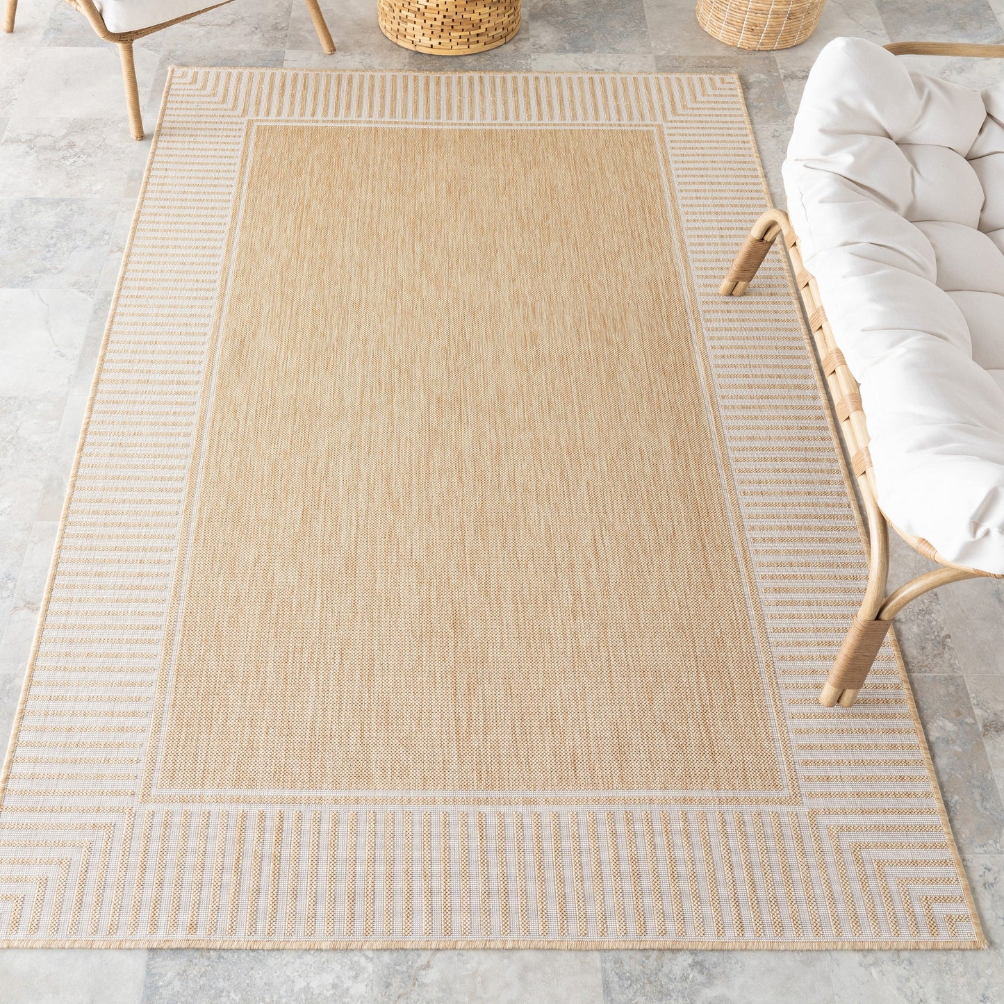 Tapis d'intérieur/extérieur Nuloom Leah Classic à bordures
