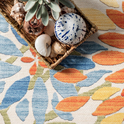 Tapis d'intérieur/extérieur lavable en machine Nuloom Rosana Floral