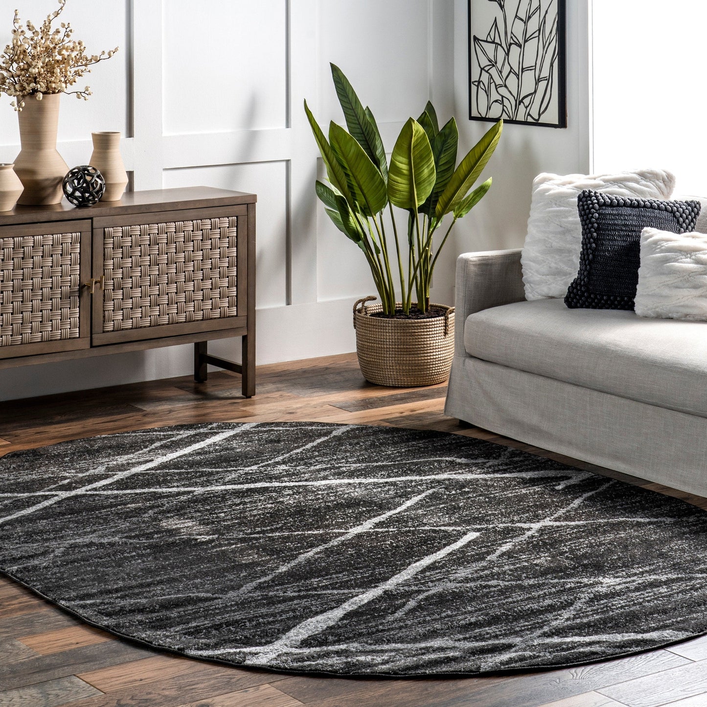 Tapis de sol moderne abstrait Nuloom Skylar
