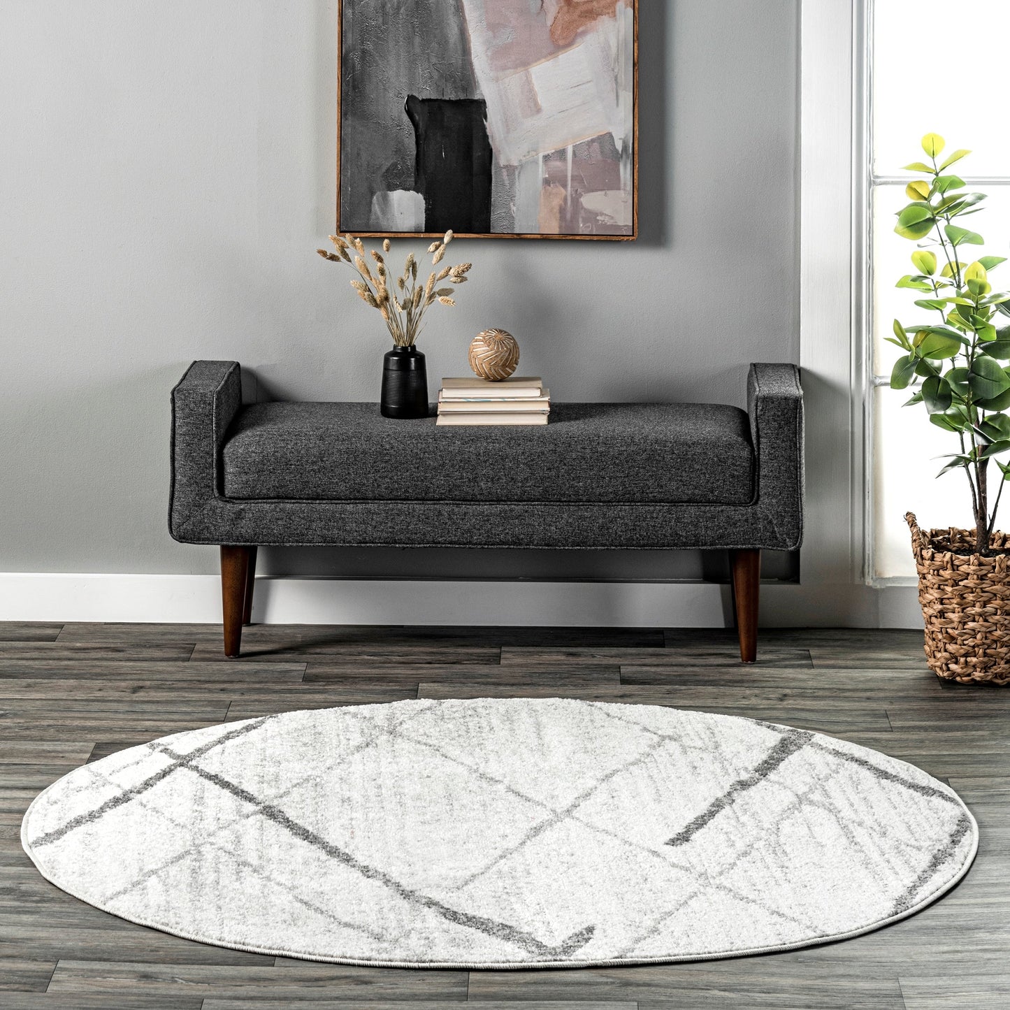 Tapis de sol moderne abstrait Nuloom Skylar