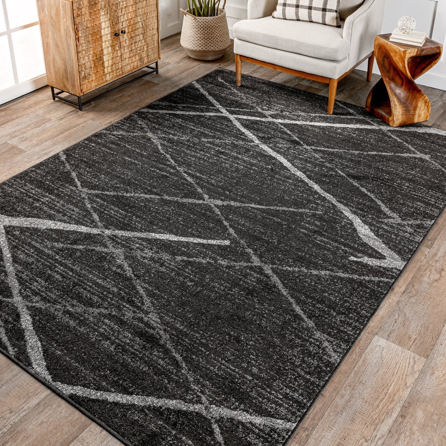 Tapis de sol moderne abstrait Nuloom Skylar