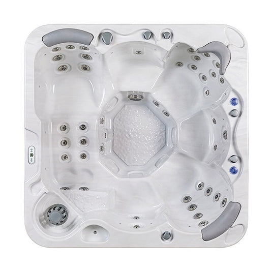 Maillot Buenospa 6 - Personne 46 - Spa à jets, blanc glacé, gris avec ozone et lumières LED