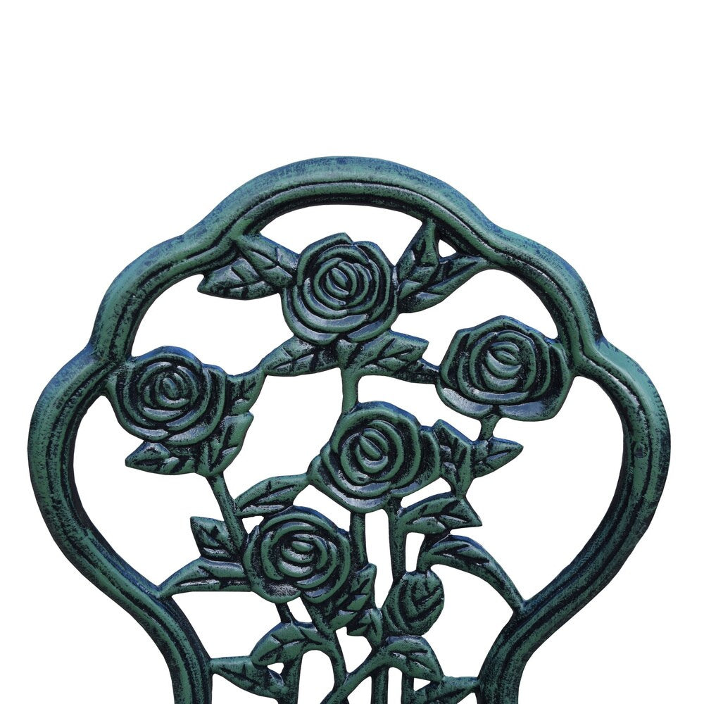 Ensemble bistro 3 pièces Camellia en fonte d'aluminium vert Verdi avec table et 2 chaises