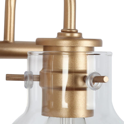 Applique murale moderne dorée à 3 lumières pour salle de bain, sphère en verre