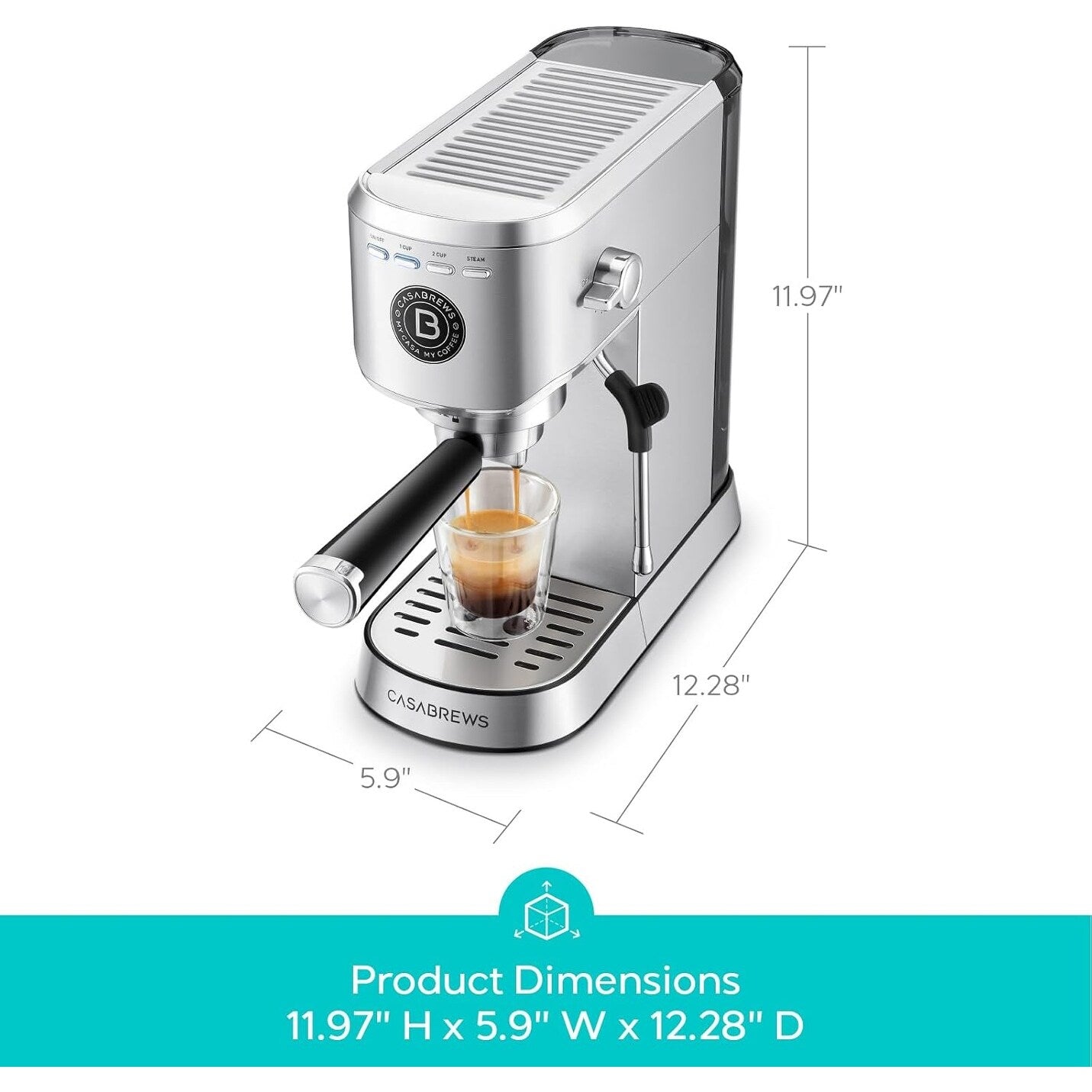 CASABREWS CM5418 Machine à expresso de base 20 bars avec mousse de lait pour la maison