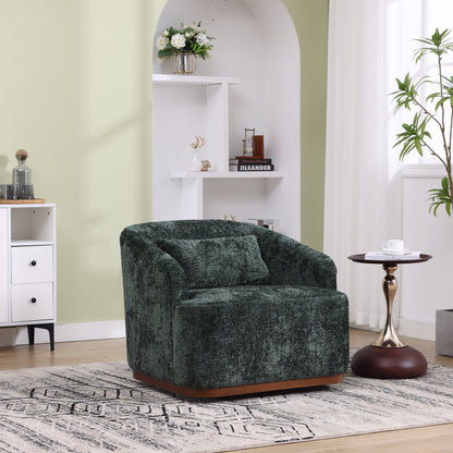 Fauteuil pivotant en chenille, canapé d'appoint confortable à 360 degrés pour salon, chambre et bureau avec coussin amovible