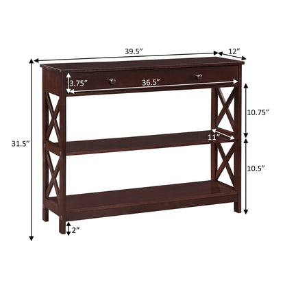 Console Oxford à 1 tiroir avec étagères Convenience Concepts