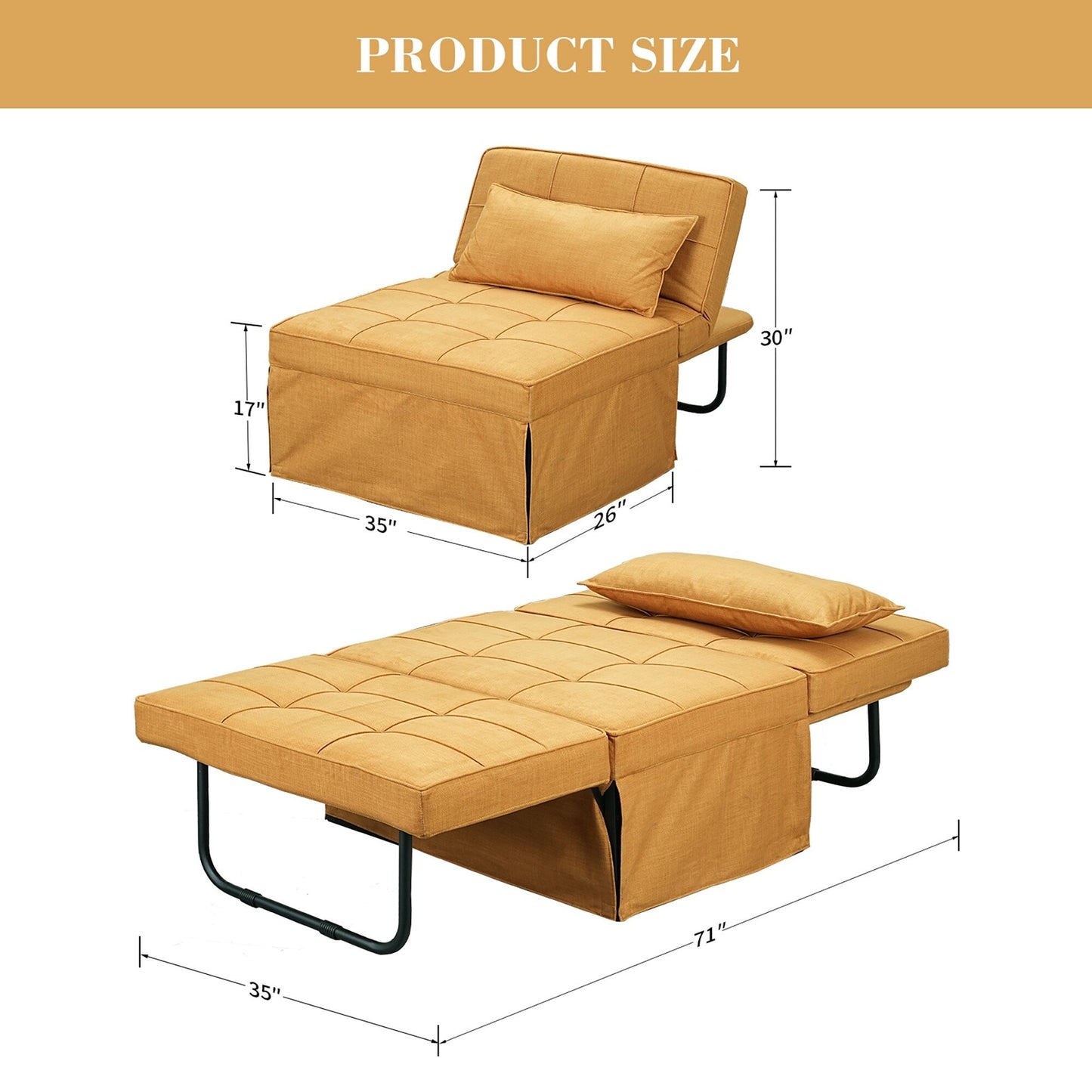 Canapé-lit convertible, canapé-lit, fauteuil inclinable, ottoman, pliable, pour salon